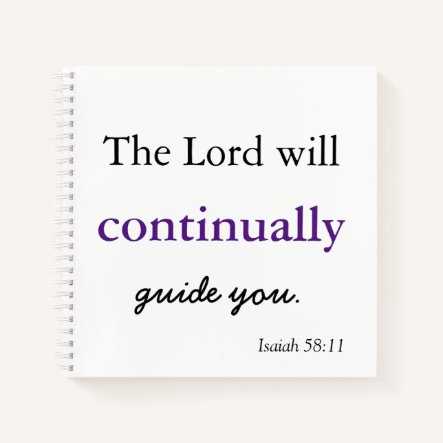 Scripture The Lord will guide you Notebook (Front)