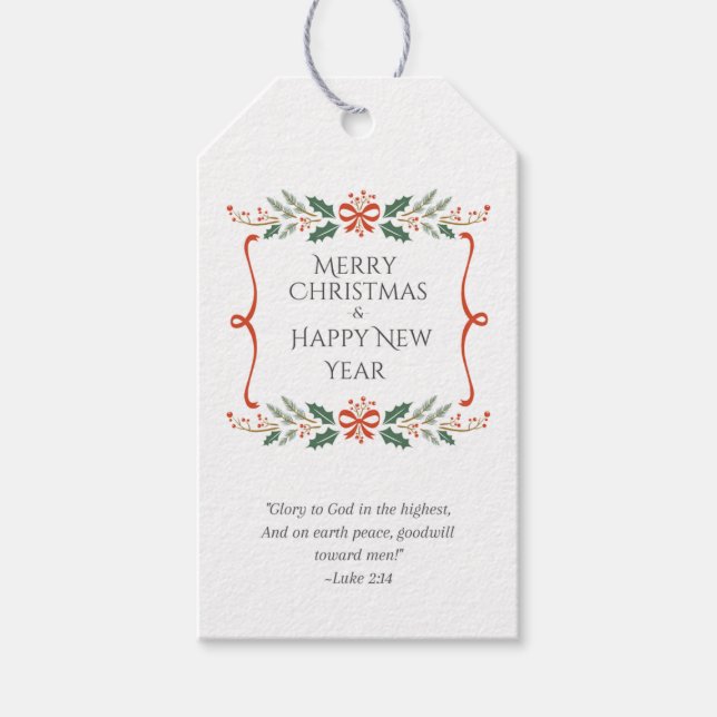 Scripture-themed Christmas Gift Tags (Front)