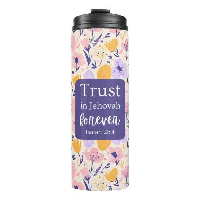 Scripture Thermal Tumbler Floral Design (Front)