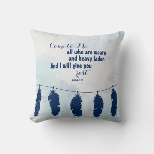 Scripture Throw Pillow Come To Me