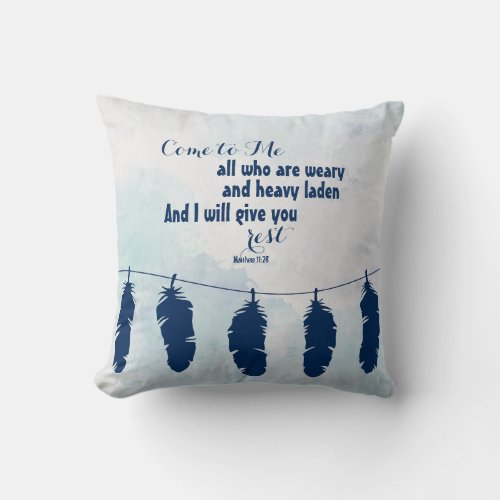 Scripture Throw Pillow Come To Me