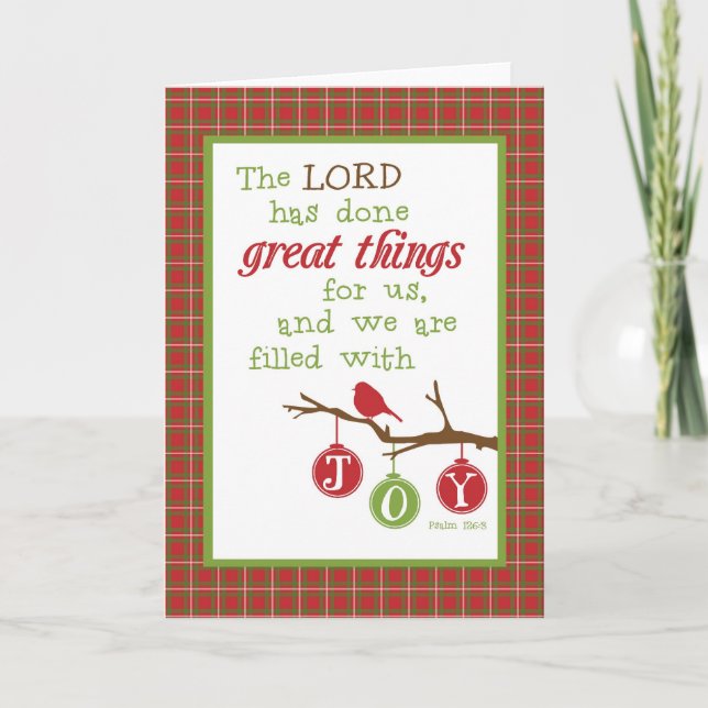 Scripture Verse Christmas Card-Filled with Joy Holiday Card (Front)