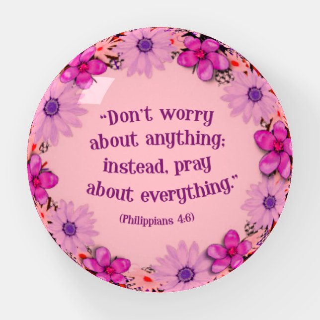 Scripture Verse Spiritual Message Kingdom Paperweight (Front)
