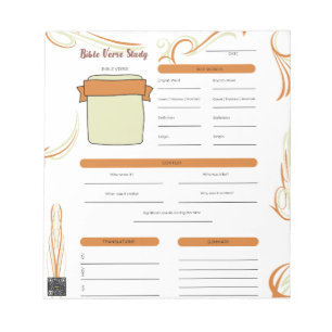 Scripture Verse Study Notepad White