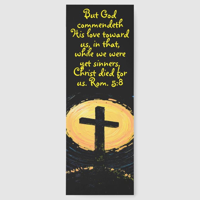 Scripture Verse with Cross Bookmark (Front)