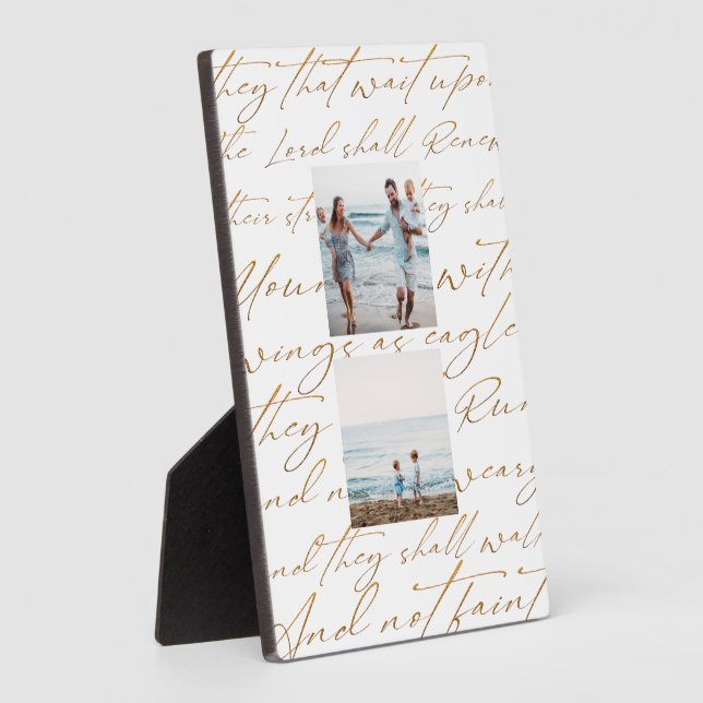 Scripture Wait Upon the Lord Two Photo Plaque (Side)