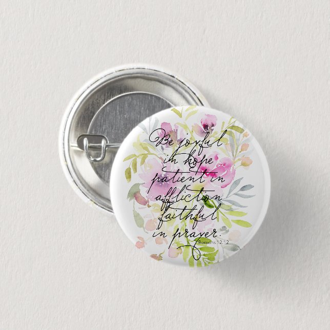 Scripture Watercolor | Romans 12 Button (Front & Back)