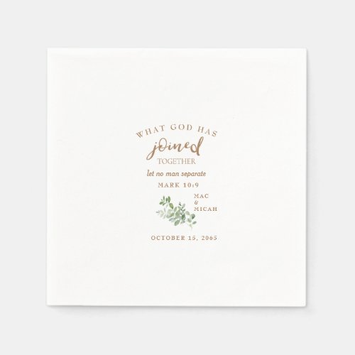Scripture What God Has Joined Wedding  Napkins