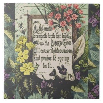 Scripture With Flowers Ceramic Tile by justcrosses at Zazzle