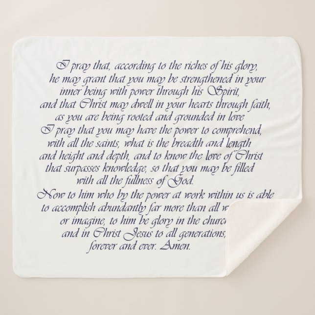 Scripture Word of God Ephesians 3 Sherpa Blanket (Front (Horizontal))