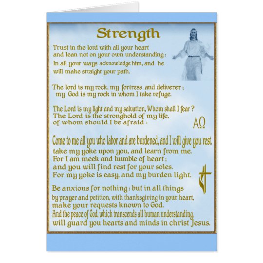 Scriptures for strength Christian card