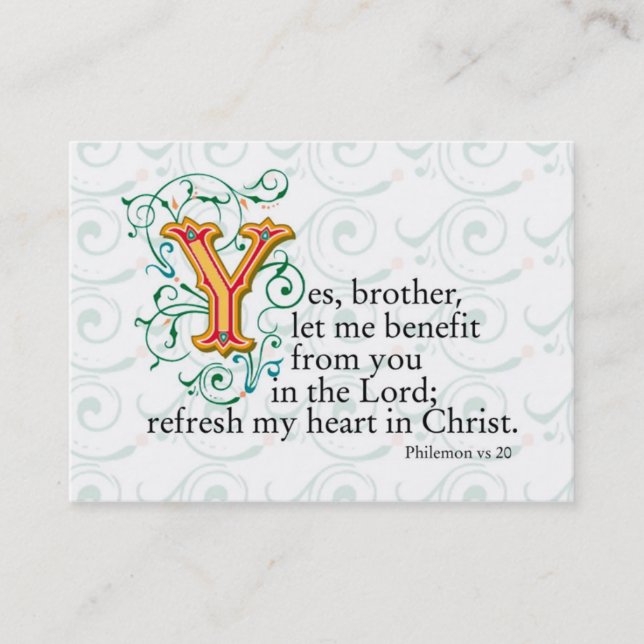 Scriptures from Bible Business Card (Front)