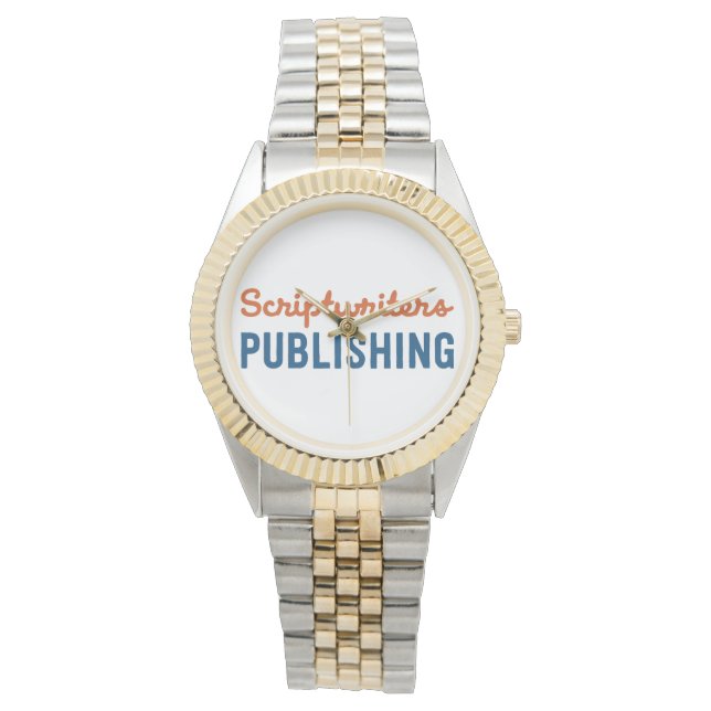 Scriptwriters Publishing Deep Orange/Blue Watch (Front)