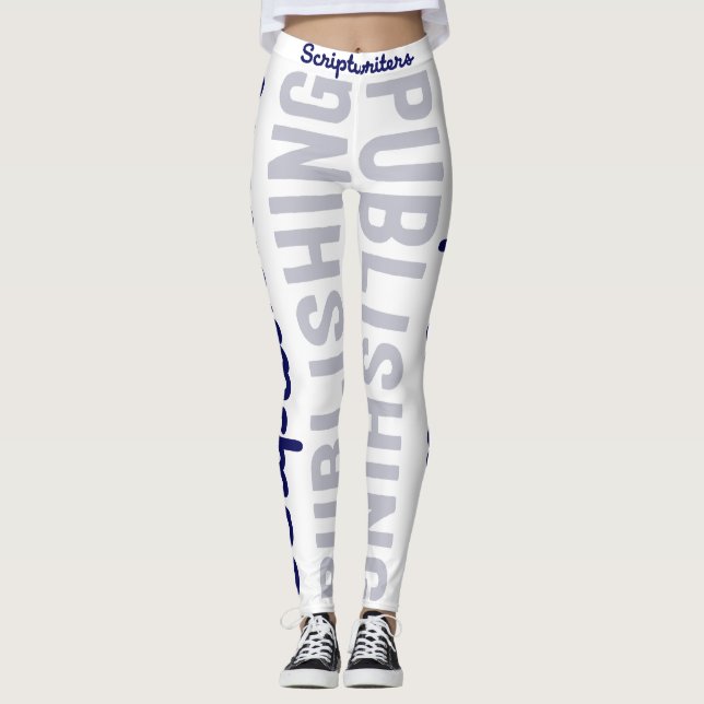 Scriptwriters Publishing Navy Blue/Gray Leggings (Front)