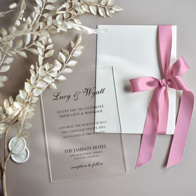 Scripty Black & White Modern Wedding Invitation (Creator Uploaded)