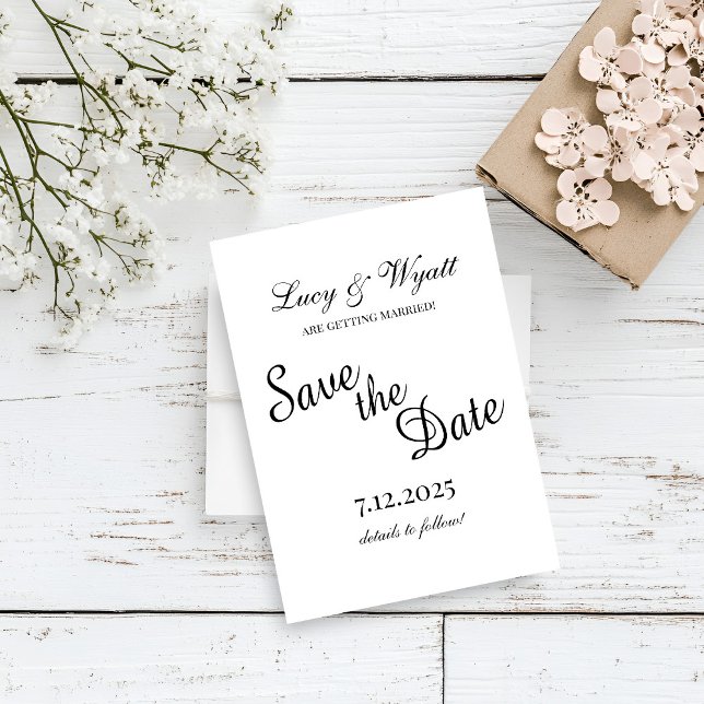 Scripty Black & White Save the Date (Creator Uploaded)