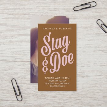 Scripty Stag & Doe Ticket by StaceyDesign at Zazzle
