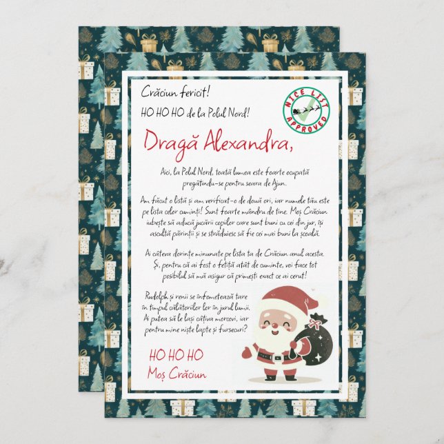 Scrisoare de la Polul nord Invitation (Front/Back)