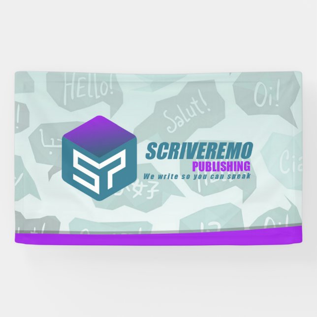 Scriveremo logo and background banner (Horizontal)