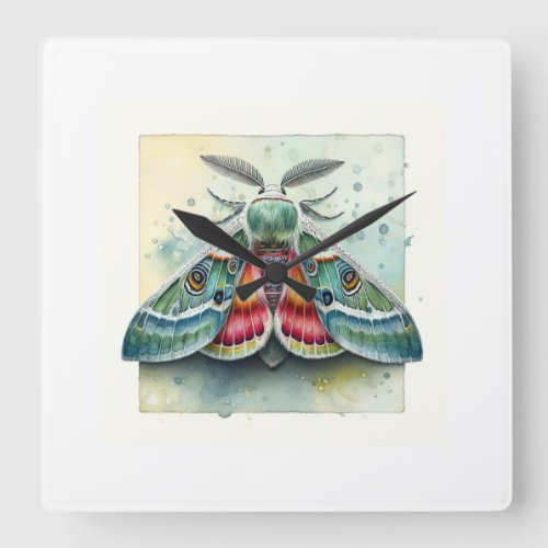 Scrobipalpa Moth 030624IREF109 _ Watercolor Square Wall Clock