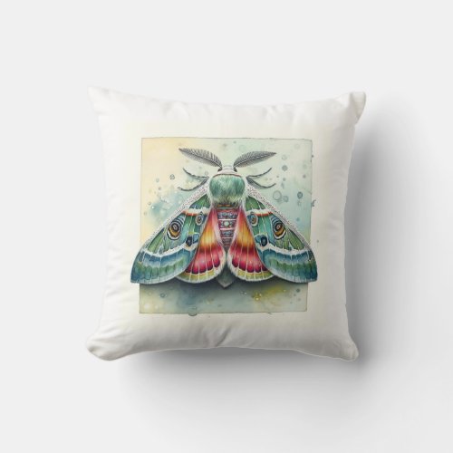 Scrobipalpa Moth 030624IREF109 _ Watercolor Throw Pillow