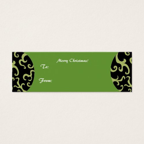 Scroll Black and Green Designer Tag
