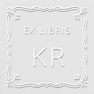 Scroll Border Ex Libris Monogram Embosser