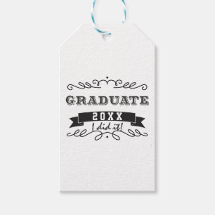 Scroll Custom Typography Graduate Seal Gift Tags