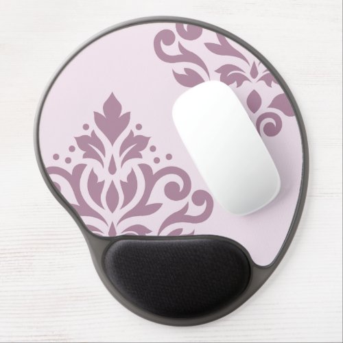 Scroll Damask Art I Mauve on Pink Gel Mouse Pad