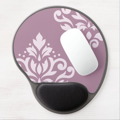 Scroll Damask Art I Pink on Mauve Gel Mouse Pad