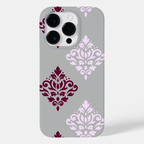 Scroll Damask Art I Plum Pink Gray Case_Mate iPhone 14 Pro Case