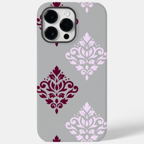 Scroll Damask Art I Plum Pink Gray Case_Mate iPhone 14 Pro Max Case
