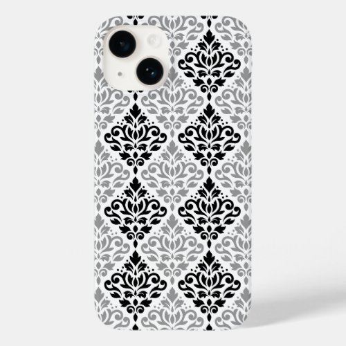 Scroll Damask Big Pattern Black Gray White Case_Mate iPhone 14 Case