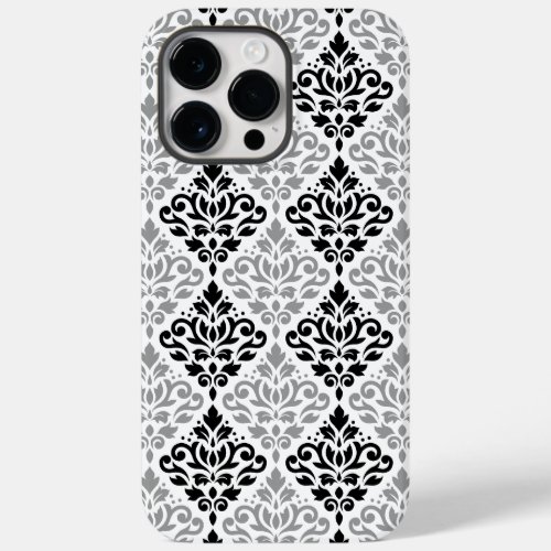 Scroll Damask Big Pattern Black Gray White Case_Mate iPhone 14 Pro Max Case