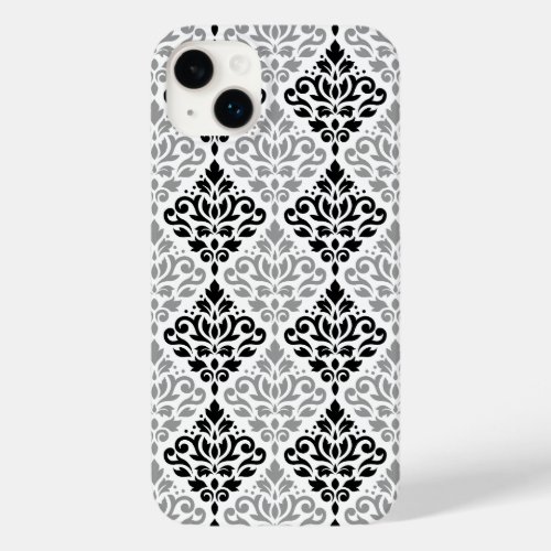 Scroll Damask Big Pattern Black Gray White Case_Mate iPhone 14 Plus Case