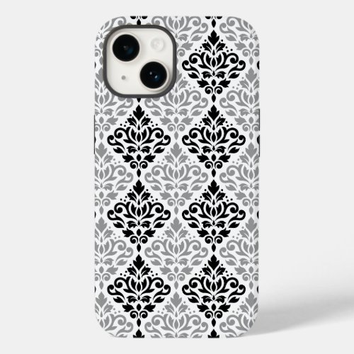 Scroll Damask Big Pattern Black Gray White Case_Mate iPhone 14 Case