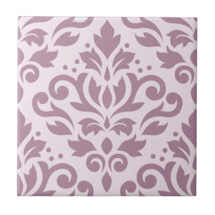 Scroll Damask Large Design Mauve on Pink Tile