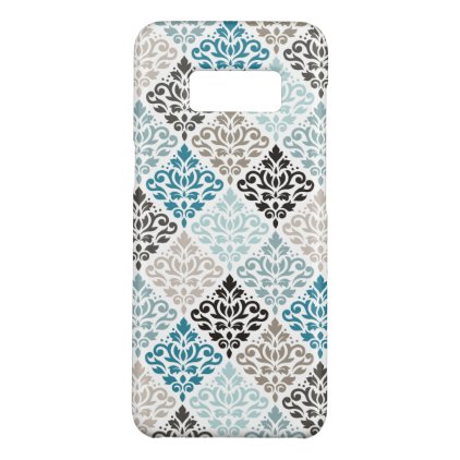 Scroll Damask Pattern Teals Browns White Case-Mate Samsung Galaxy S8 Case