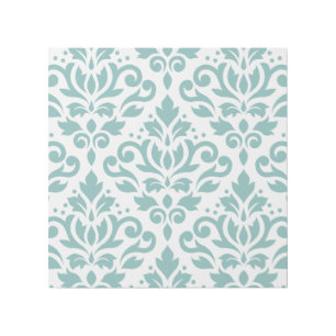 Scroll Damask Teal Large Pattern Gallery Wrap