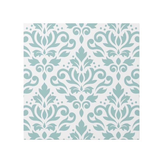 Scroll Damask Teal Large Pattern Gallery Wrap (Front)