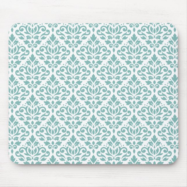 Scroll Damask Teal Pattern Mouse Pad (Front)