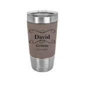 Scroll Design Leatherette 20 Oz. Steel Tumbler (Front)