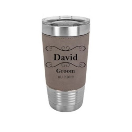 Scroll Design Leatherette 20 Oz Steel Tumbler