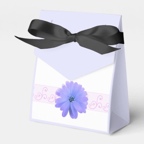 Scroll Design with Purple Flower Favor Boxes