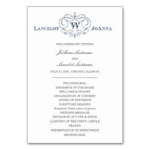 Scroll Frame Wedding Program Table Number