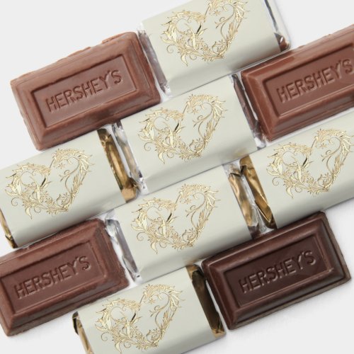 Scroll Heart Wrapped Chocolate Candy - Cream Hershey's Miniatures