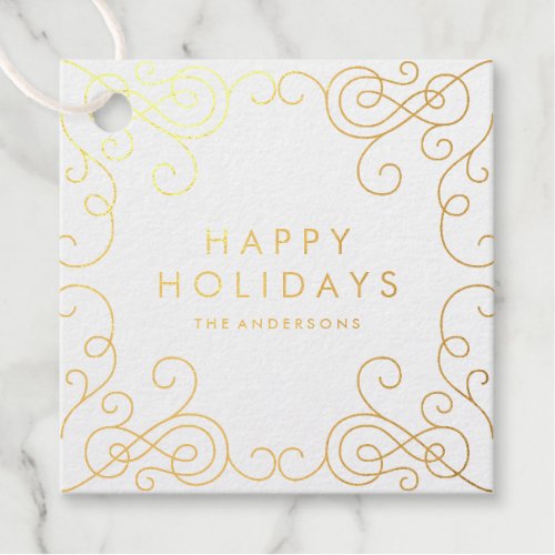 Scroll Holiday Foil Favor Tag