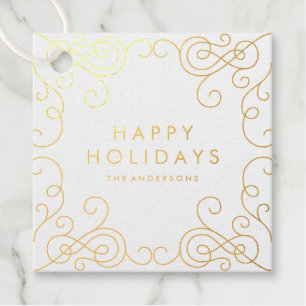Scroll Holiday Foil Favor Tag