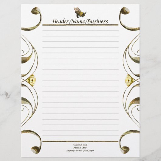 Scroll Honey Bee Lined (Front)