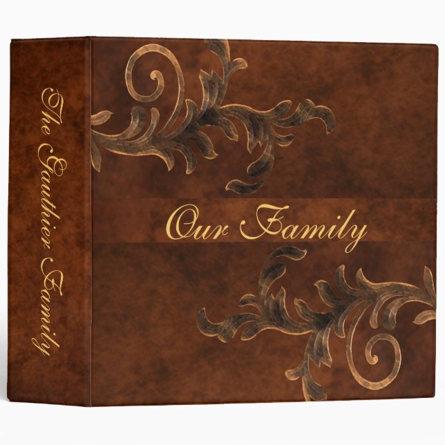 Scroll Leaf Two Inch Family Album Binder (Front/Spine)